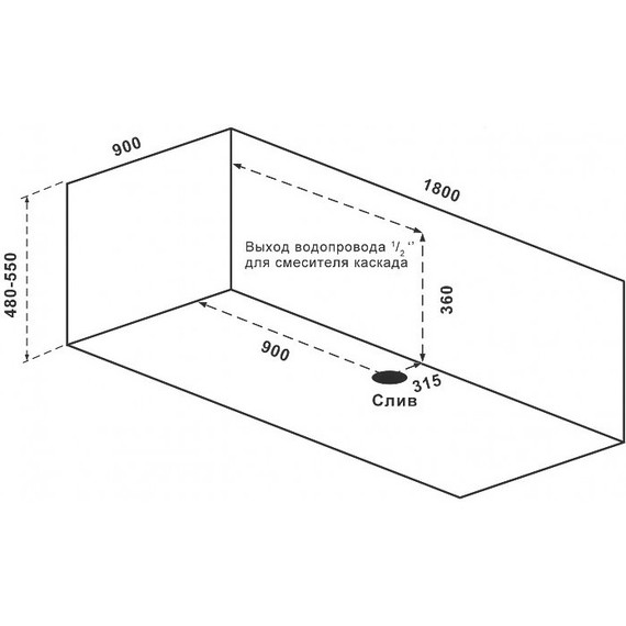 Ванна акриловая Bas Ньюлав 180х90 см фото 5