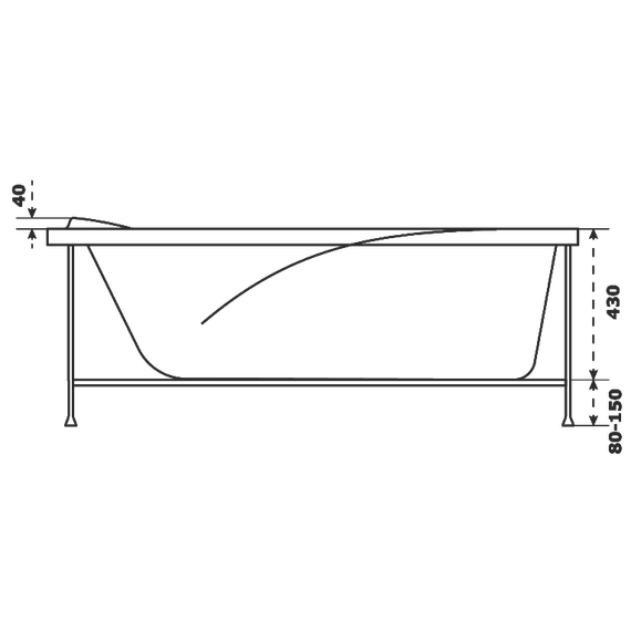 Ванна акриловая Bas Толедо 170х75 см - 7 Ванна акриловая Bas Толедо 170х75 см фото 7