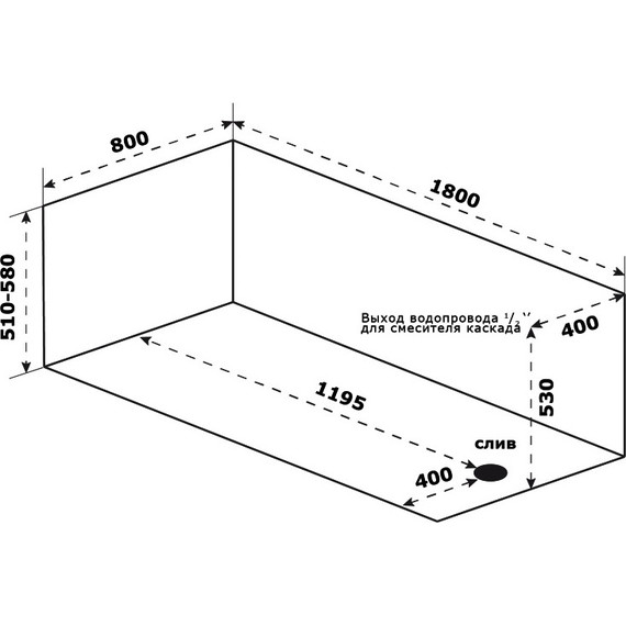 Ванна акриловая Bas Кварта 180х80 см фото 5
