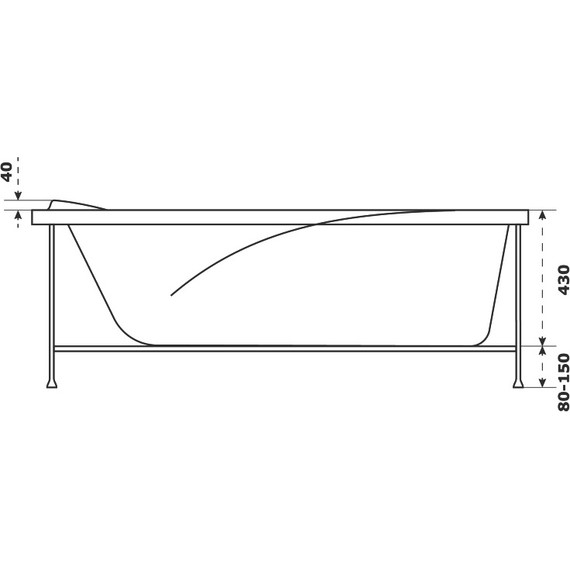 Ванна акриловая Bas Кварта 180х80 см фото 6