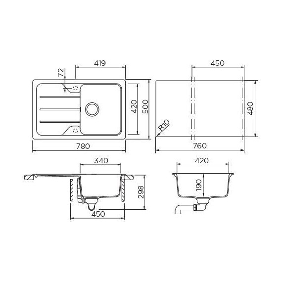 Кухонная мойка Schock Formhaus 45D 700937, саббиа фото 3