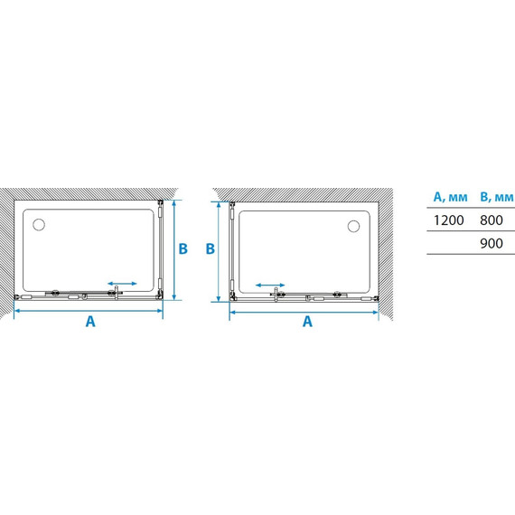 Душевое ограждение Aquaton Ritsa L 120х80 см (стекло 8 мм) 1AX001SSXX000, алюминий/прозрачное фото 2