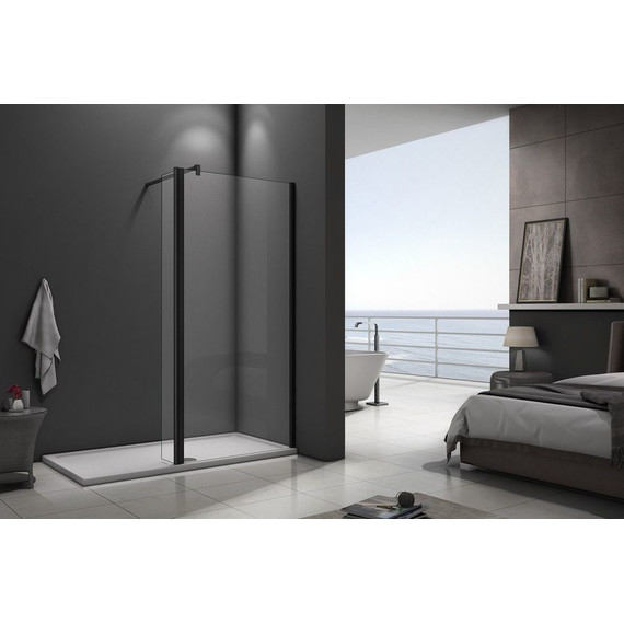 Душевая перегородка Bas Walk In SP2-80-C-B 80 см чёрный/прозрачное - 2 Душевая перегородка Bas Walk In SP2-80-C-B 80 см чёрный/прозрачное фото 2