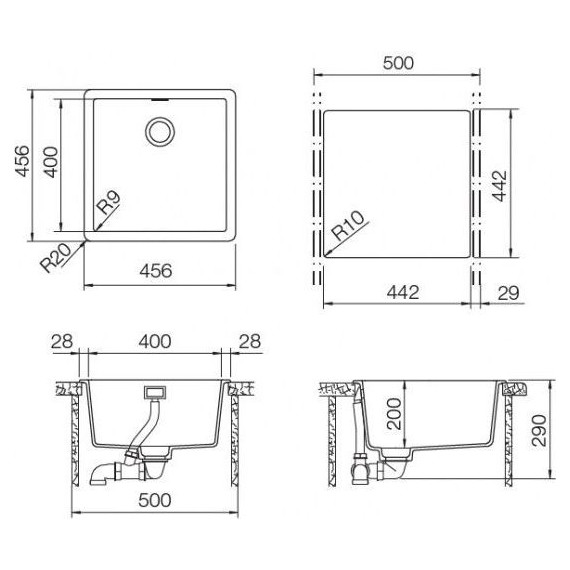 Кухонная мойка Schock Brooklyn 50 700785, оникс фото 3