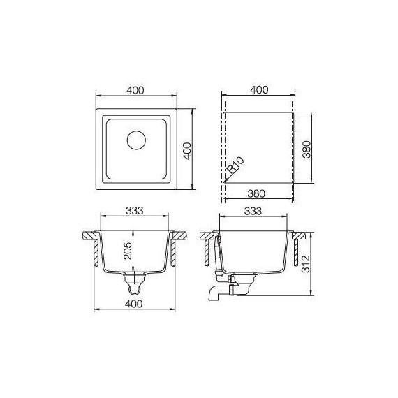 Кухонная мойка Schock Euro 40 700224, мокка фото 3
