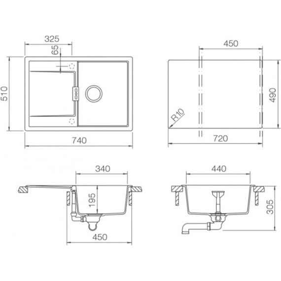 Кухонная мойка Schock Eton 45 D 700739, магма фото 2