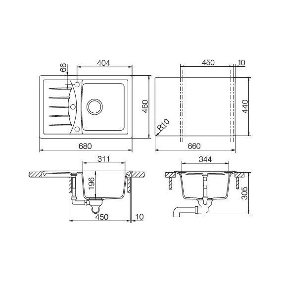 Кухонная мойка Schock Genius 45D Small 700254, альпина фото 3