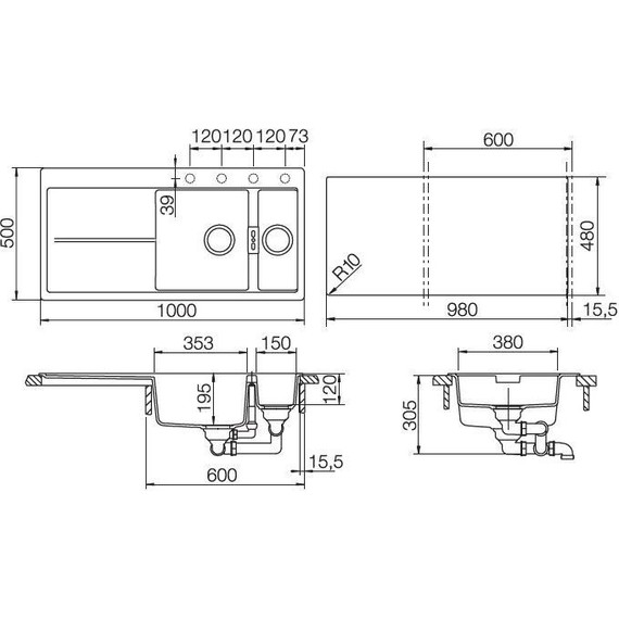 Кухонная мойка Schock Horizont 60D 700835, магнолия фото 2