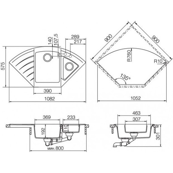Кухонная мойка Schock Lotus 90C 700008, аворио фото 2