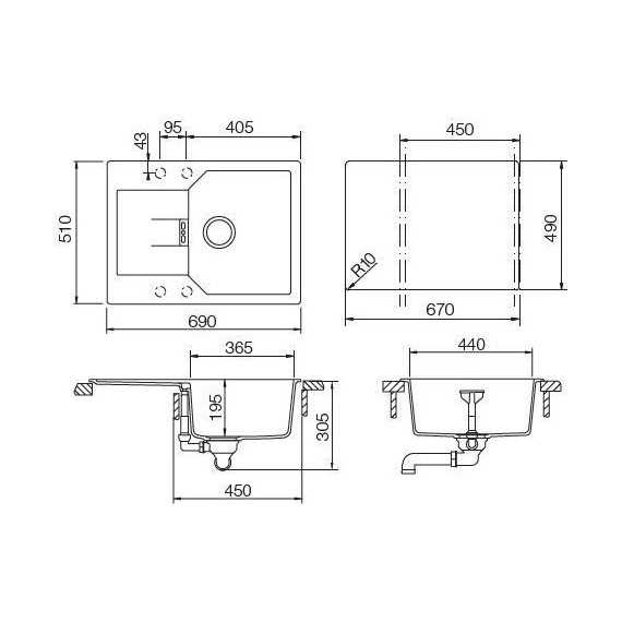 Кухонная мойка Schock Manhattan 45D 700581, мокка фото 3