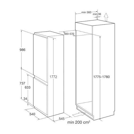Встраиваемый двухкамерный холодильник Korting KSI 17887 CNFZ - 5 Встраиваемый двухкамерный холодильник Korting KSI 17887 CNFZ фото 5
