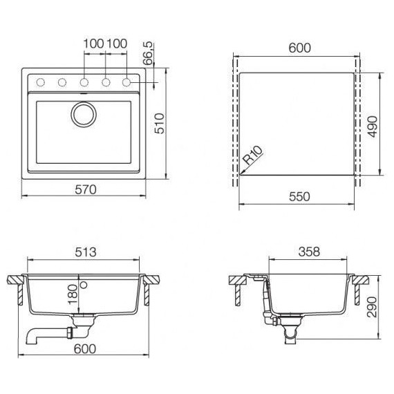 Кухонная мойка Schock Vero 60 700882, магнолия фото 3