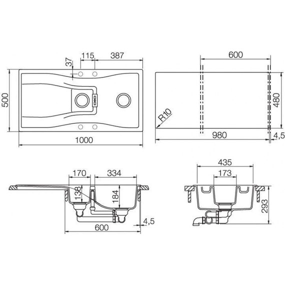Кухонная мойка Schock Waterfall 60D 700105, магма фото 2