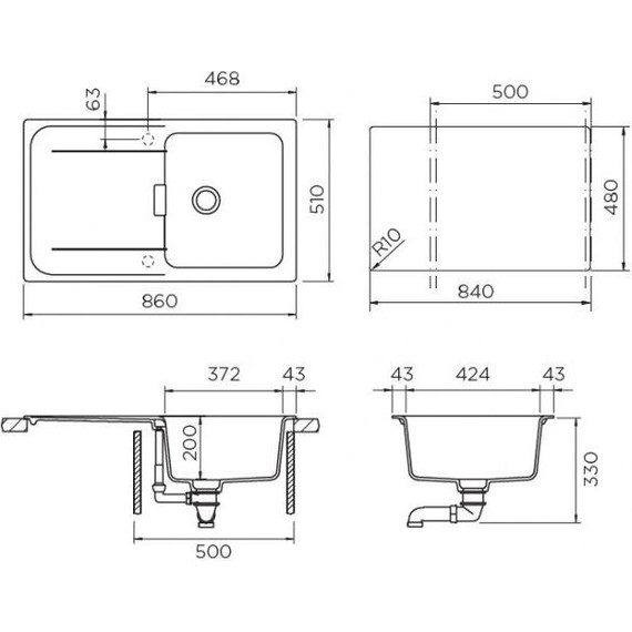 Кухонная мойка Schock Wembley 50D 700959, серебристый камень фото 2