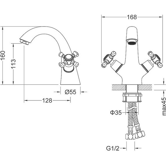 Смеситель для раковины Timo Nelson 1911/03F, черный - 4 Смеситель для раковины Timo Nelson 1911/03F, черный фото 4