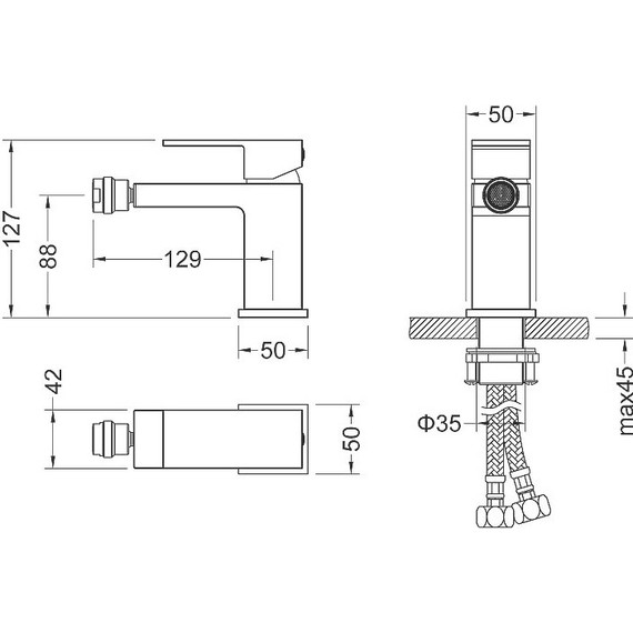 Смеситель для биде Timo Selene 2062/17F, золото фото 2
