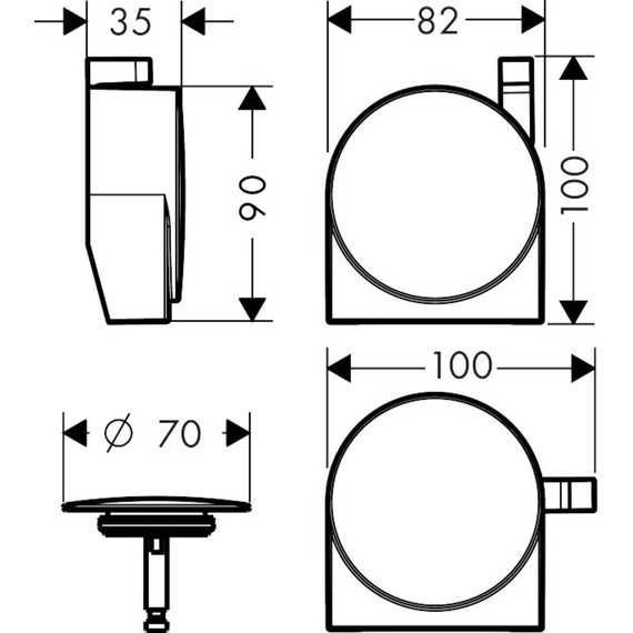 Внешняя часть излива на ванну с набором для слива и перелива Hansgrohe Exafill S 58117990, золото фото 2