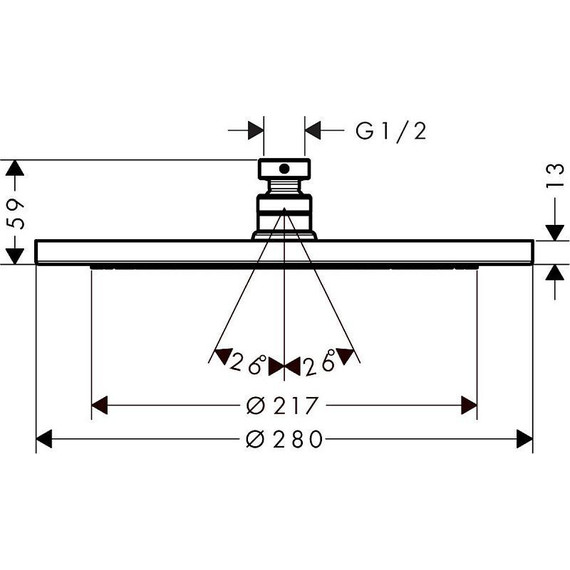 Верхний душ Hansgrohe Croma 280 1jet 26220140, латунь, бронза фото 2