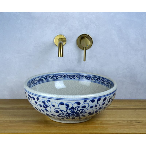 Раковина-чаша Bronze de Luxe Melody 40 см 2241, синий/искусственное состаривание фото 5