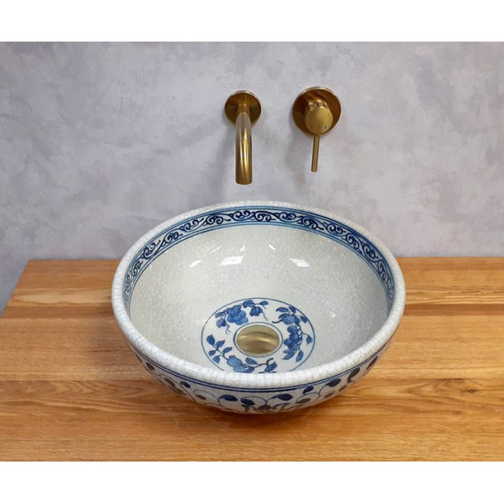 Раковина-чаша Bronze de Luxe Melody 40 см 2241, синий/искусственное состаривание фото 6