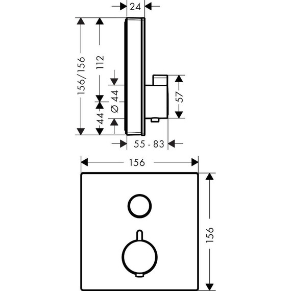 Термостат Hansgrohe Shower Select Glass 15737600, черный/хром фото 2