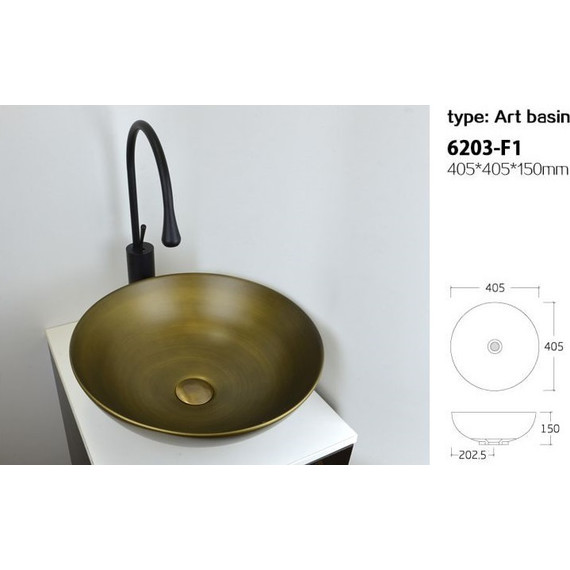 Раковина-чаша Bronze de Luxe Sphera 40 см 6203, бронза фото 5