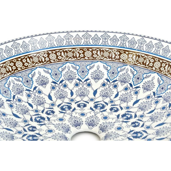 Раковина-чаша Bronze de Luxe Марракеш 40 см 1008, белый глянец с декором - 3 Раковина-чаша Bronze de Luxe Марракеш 40 см 1008, белый глянец с декором фото 3