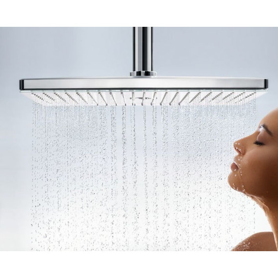 Верхний душ Hansgrohe Rainmaker Select 460 2jet 24004400, латунь/стекло, белый/хром фото 3