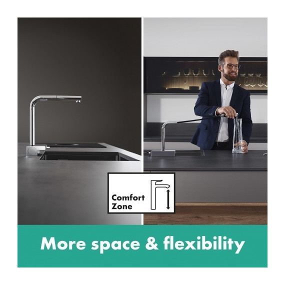 Смеситель для кухни Hansgrohe Aquno Select M81 73830800, цвет сталь - 4 Смеситель для кухни Hansgrohe Aquno Select M81 73830800, цвет сталь фото 4