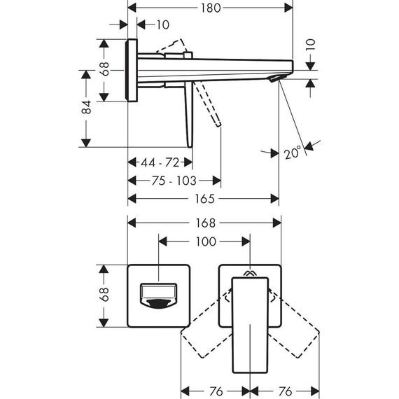 Смеситель для раковины настенный Hansgrohe Metropol 32525000 фото 2