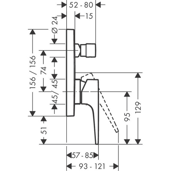 Смеситель для ванны Hansgrohe Metropol 32546000 - 5 Смеситель для ванны Hansgrohe Metropol 32546000 фото 5