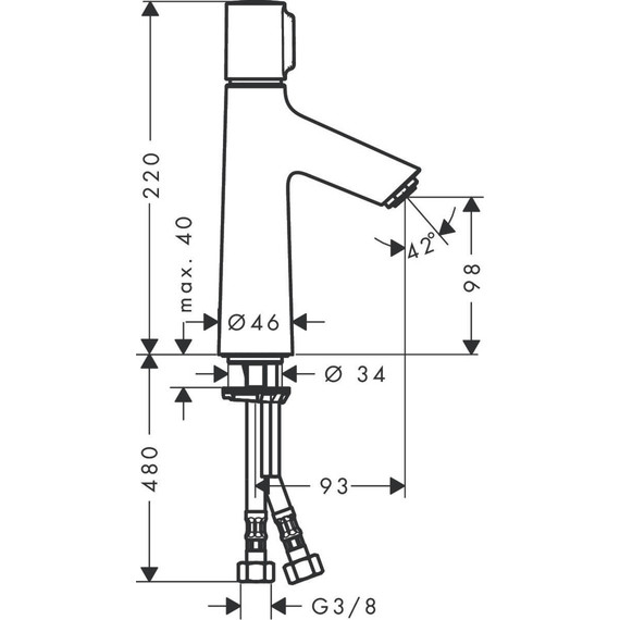 Смеситель для раковины Hansgrohe Talis Select S 72043000 фото 9