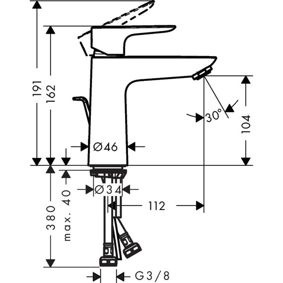 Смеситель для раковины Hansgrohe Talis E 71710140, бронза фото 3