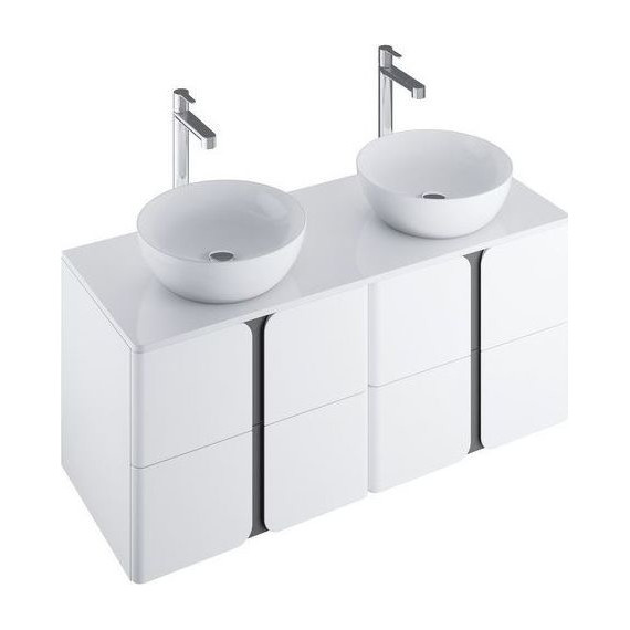 Тумбы подвесные со столешницей Ravak Balance 1200 X000001367 (2 тумбы SD Balance 600), белый/графит фото 