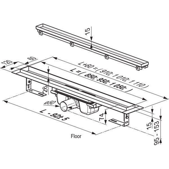 Трап Ravak Floor 1050 X01432, Цвет производителя: нержавеющая сталь, Размер трапа: 1050 фото 3