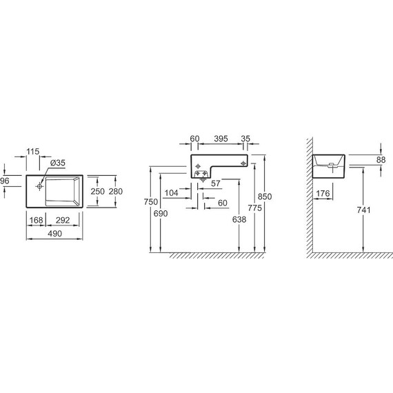 Тумба подвесная с раковиной Jacob Delafon Terrace 50 см EB1178-274, черный лак - 4 Тумба подвесная с раковиной Jacob Delafon Terrace 50 см EB1178-274, черный лак фото 4