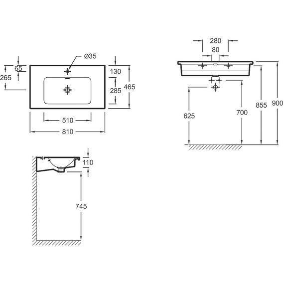 Тумба подвесная с раковиной Jacob Delafon Vox 80 см EB2028-RA-G1C, белый лак фото 4