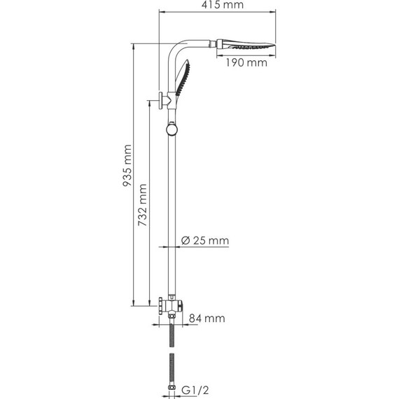 Душевая стойка WasserKraft A045 - 7 Душевая стойка WasserKraft A045 фото 7