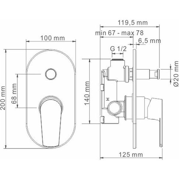 Смеситель для ванны WasserKraft Dill 6161 - 3 Смеситель для ванны WasserKraft Dill 6161 фото 3