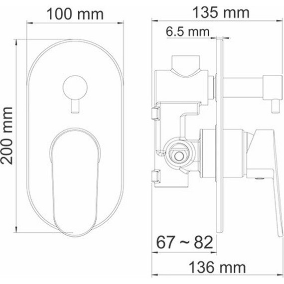 Смеситель для ванны WasserKraft Donau 5341 фото 3