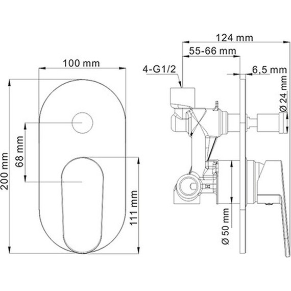 Смеситель для ванны WasserKraft Donau 5361 фото 3