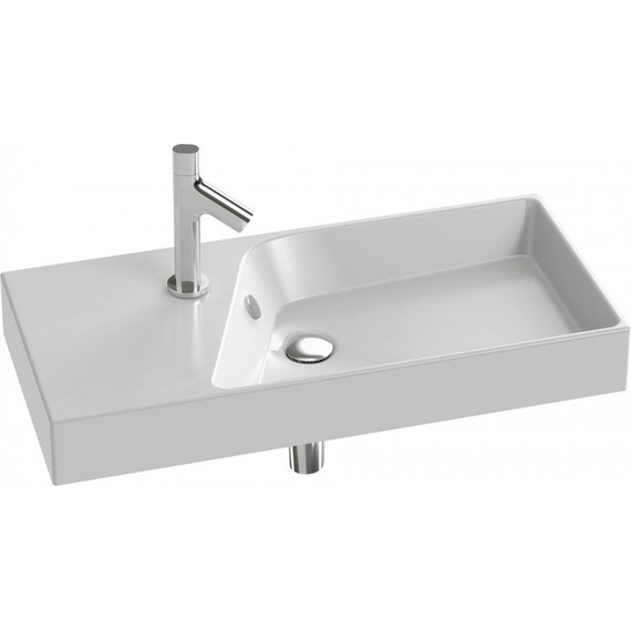 Тумба подвесная с раковиной Jacob Delafon Rythmik 80 см EB1302-G1C, белый лак фото 2