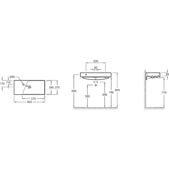 Тумба подвесная с раковиной Jacob Delafon Rythmik 80 см EB1302-G1C, белый лак фото 5