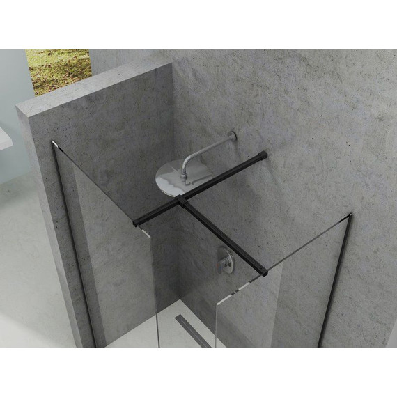 Душевое ограждение Ravak Walk-In Wall+Walk-In Wall 120х100 см (стекло 8 мм), чёрный/прозрачное - 3 Душевое ограждение Ravak Walk-In Wall+Walk-In Wall 120х100 см (стекло 8 мм), чёрный/прозрачное фото 3