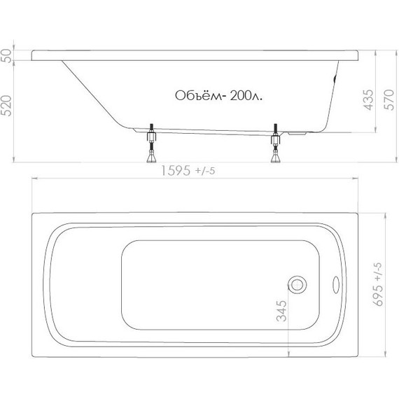 Ванна акриловая 160х70 Тритон Стандарт, Размер - мм: 1600х700 - 13 Ванна акриловая 160х70 Тритон Стандарт, Размер - мм: 1600х700 фото 13