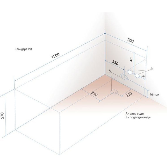 Ванна акриловая 150x70 Тритон Стандарт, Размер - мм: 1500х700 фото 12