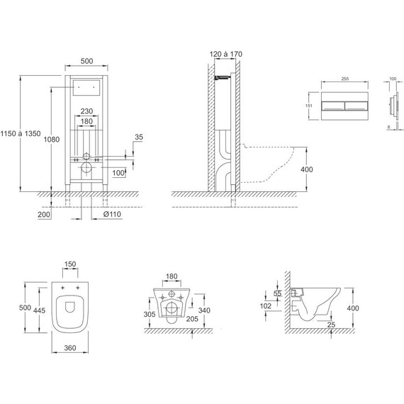 Инсталляция с подвесным безободковым унитазом Jacob Delafon Vox E21744RU - 9 Инсталляция с подвесным безободковым унитазом Jacob Delafon Vox E21744RU фото 9