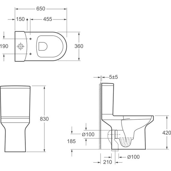 Унитаз-компакт безободковый Jacob Delafon Elite E20997-00 с крышкой микролифт фото 3