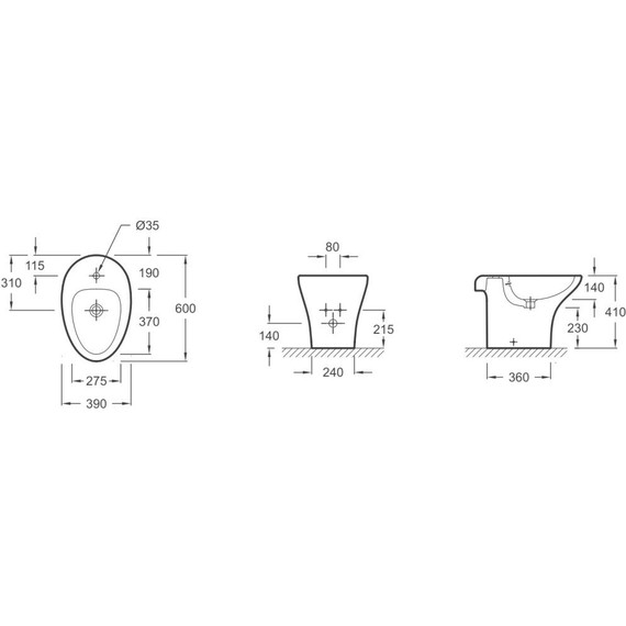 Биде напольное Jacob Delafon Nouvelle Vague EBD0002-00 фото 2