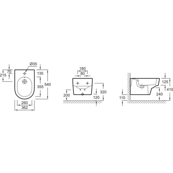 Биде подвесное Jacob Delafon Odeon Rive Gauche EMG0002-00 фото 4